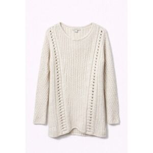 Lineamaglia‎ Italy Women S Italian Knit Mohair Wool Sweater White Luxe Elevated
